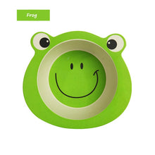 Load image into Gallery viewer, Qshare Bamboo Baby Feeding Food Plate Fiber Bowl Cute Cartoon Children Dishes Tableware Infant Portable kids Plate Dinnerware