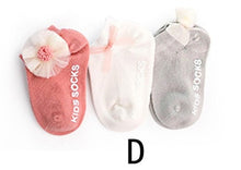 Load image into Gallery viewer, 3 Pair new non-slip newborn baby socks autumn and winter cotton children&#39;s floor boat socks lace foot sock
