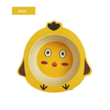 Load image into Gallery viewer, Qshare Bamboo Baby Feeding Food Plate Fiber Bowl Cute Cartoon Children Dishes Tableware Infant Portable kids Plate Dinnerware
