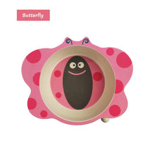 Load image into Gallery viewer, Qshare Bamboo Baby Feeding Food Plate Fiber Bowl Cute Cartoon Children Dishes Tableware Infant Portable kids Plate Dinnerware
